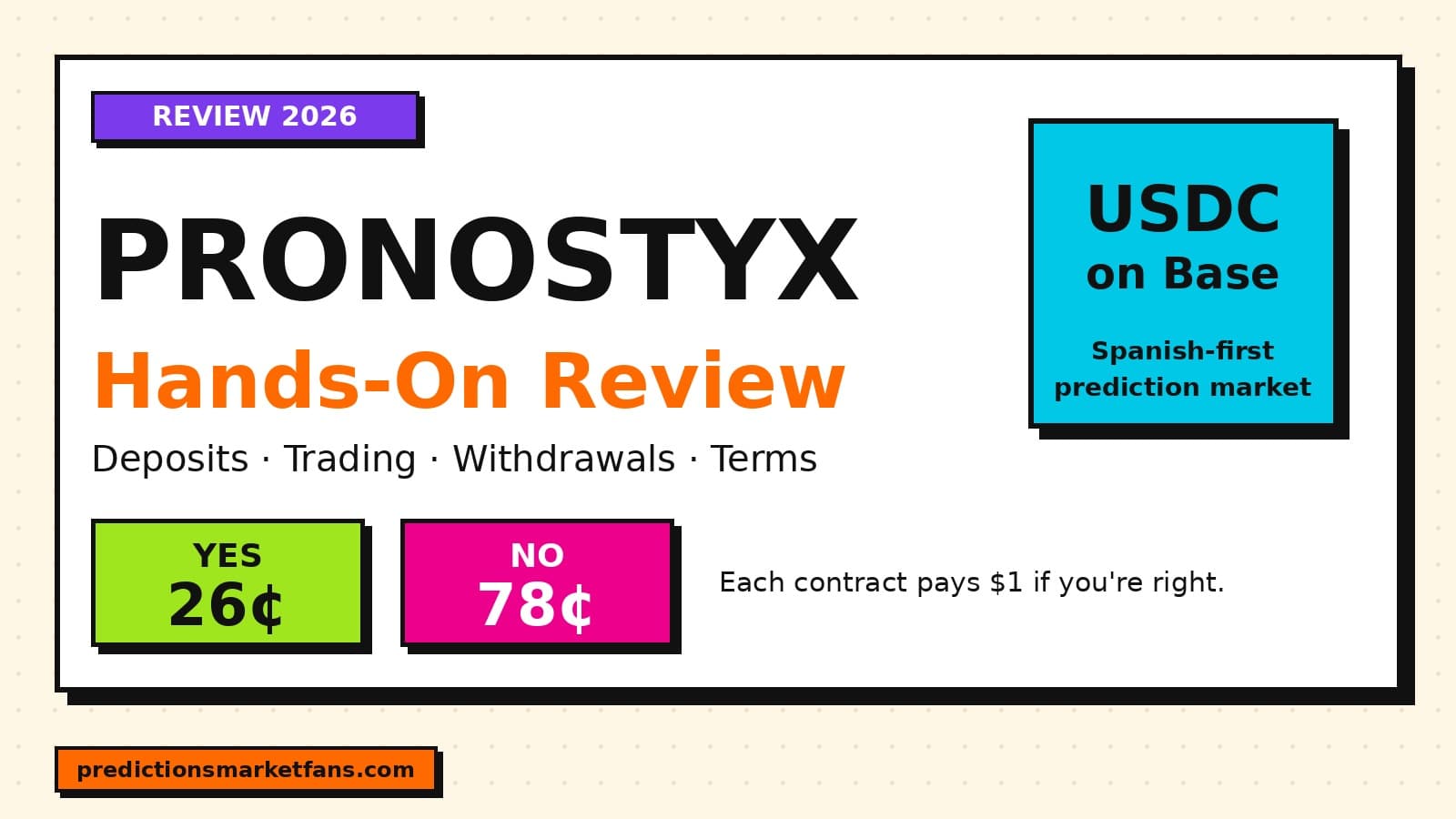 Pronostyx Review 2026: Hands-On Test of the LATAM Spanish-Language Prediction Market